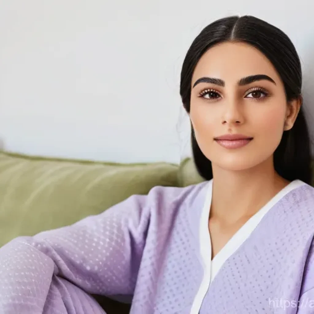 얼굴 지방흡입 부작용 - **Prompt for Post-Operative Recovery:**
"A serene, beautiful Arab woman in her early 30s, sittin...