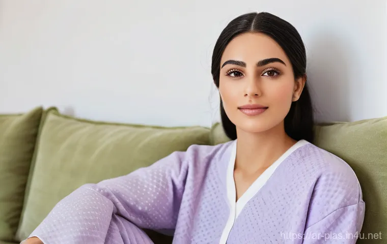 얼굴 지방흡입 부작용 - **Prompt for Post-Operative Recovery:**
    "A serene, beautiful Arab woman in her early 30s, sittin...